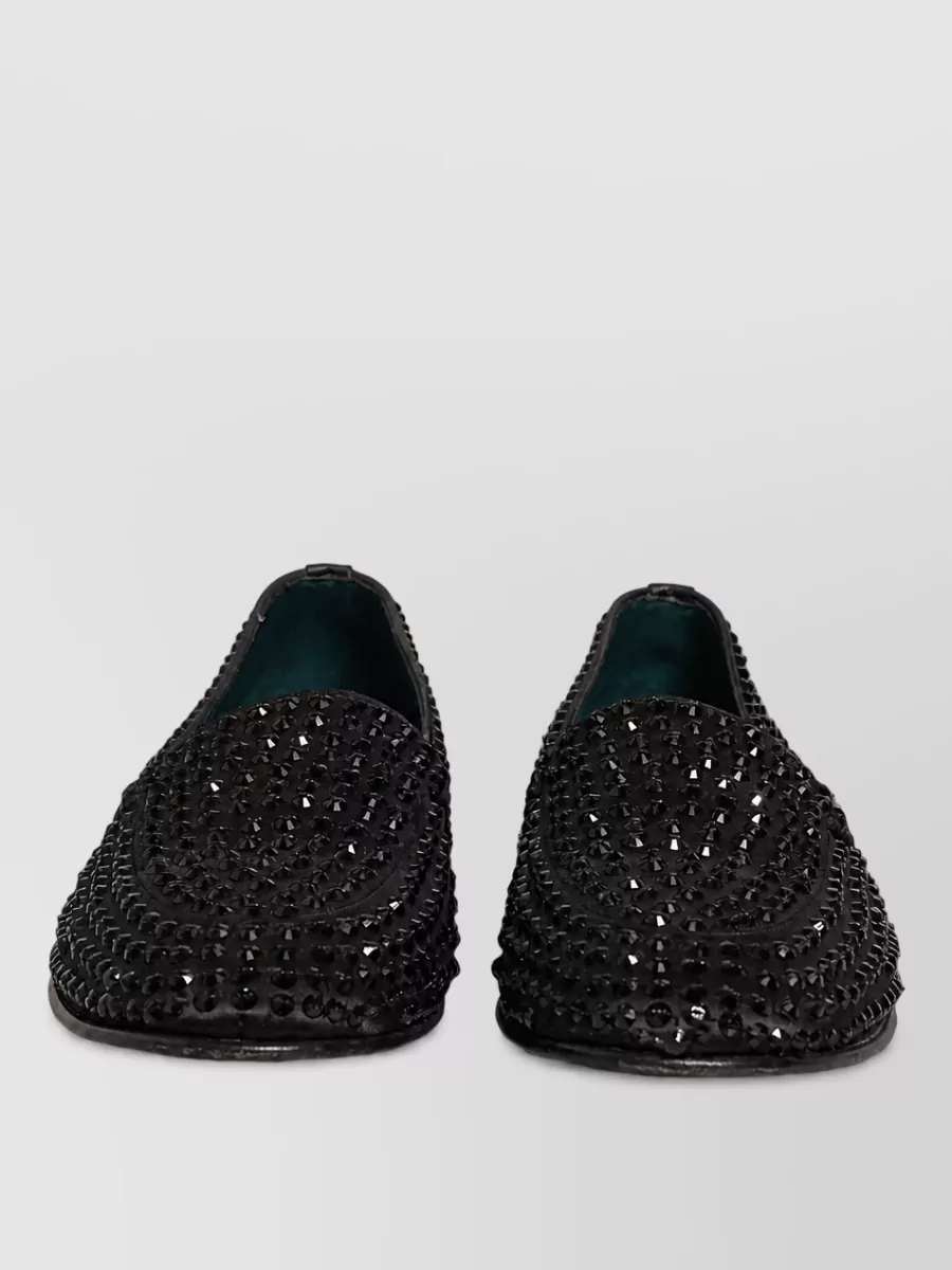 Dolce&Gabbana leather crystal embellished slippers