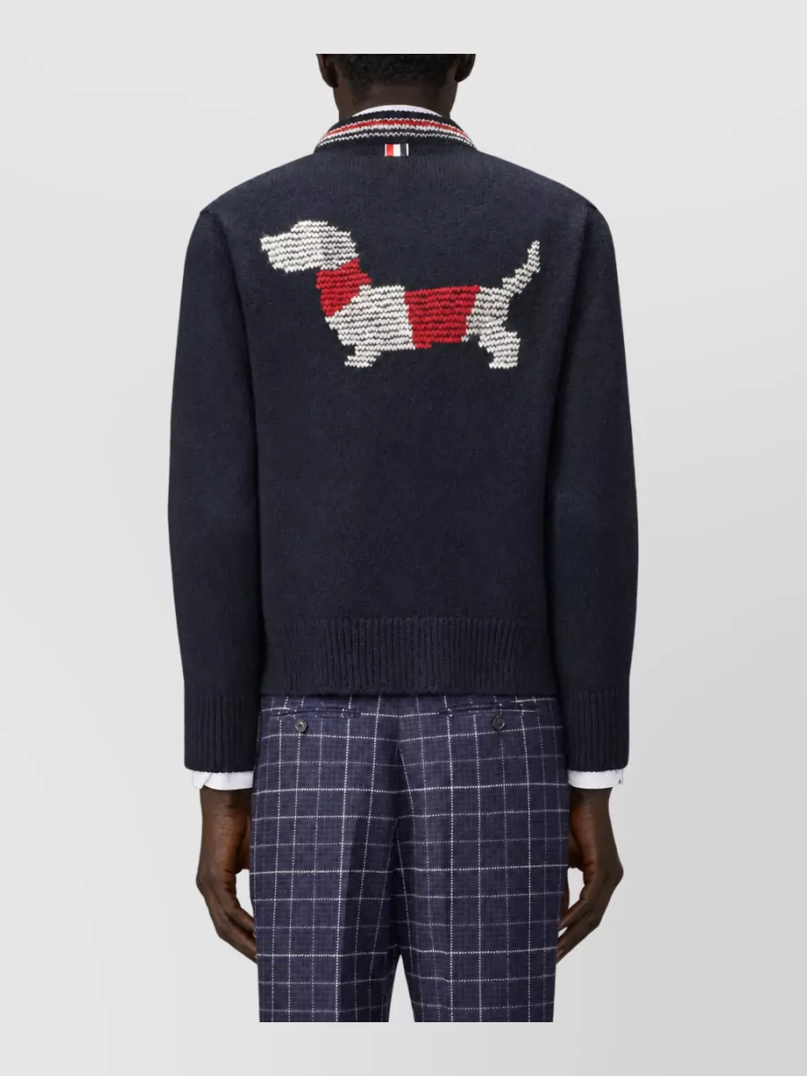 Thom Browne Ribbed V-Neck Cardigan