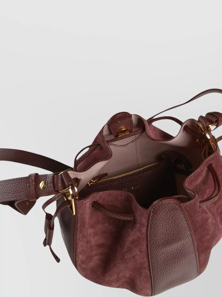 Coccinelle Leather Suede Paneled Bucket Bag