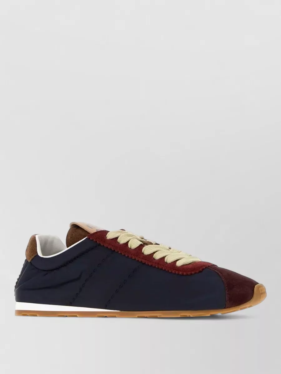 Miu Miu suede leather lace-up sneakers