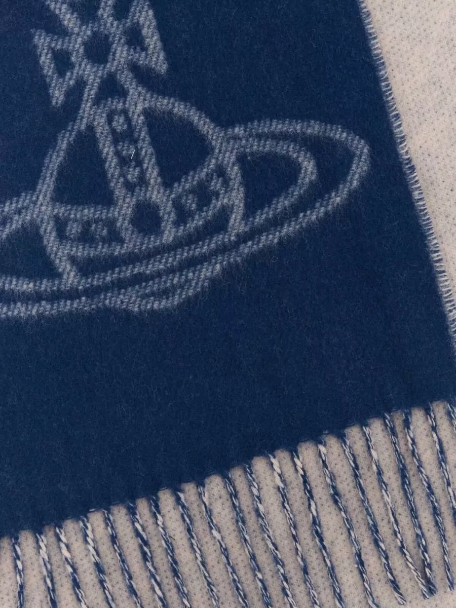 Vivienne Westwood Wool Fringed Jacquard Scarf