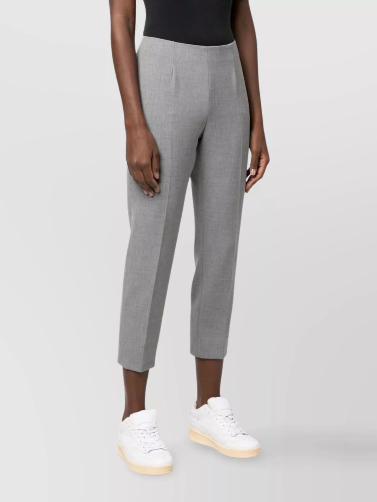 Peserico Cropped Trousers With Pleated Front And Slits