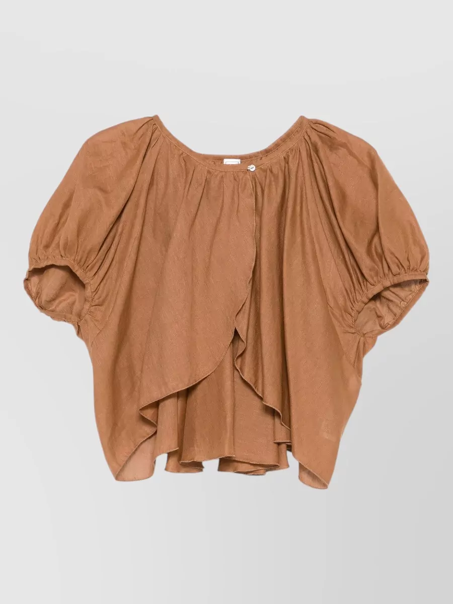 120% Lino Linen cropped blouse