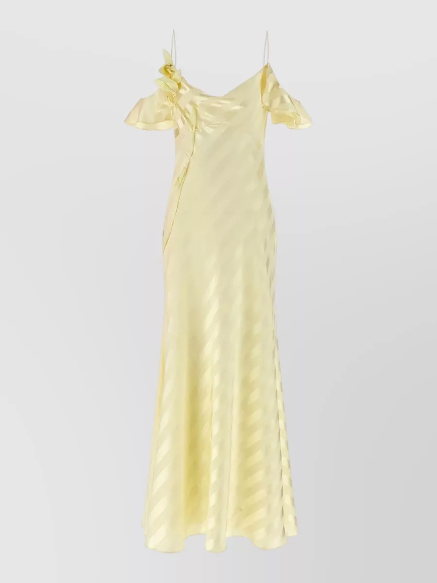 Self-Portrait striped satin maxi dress