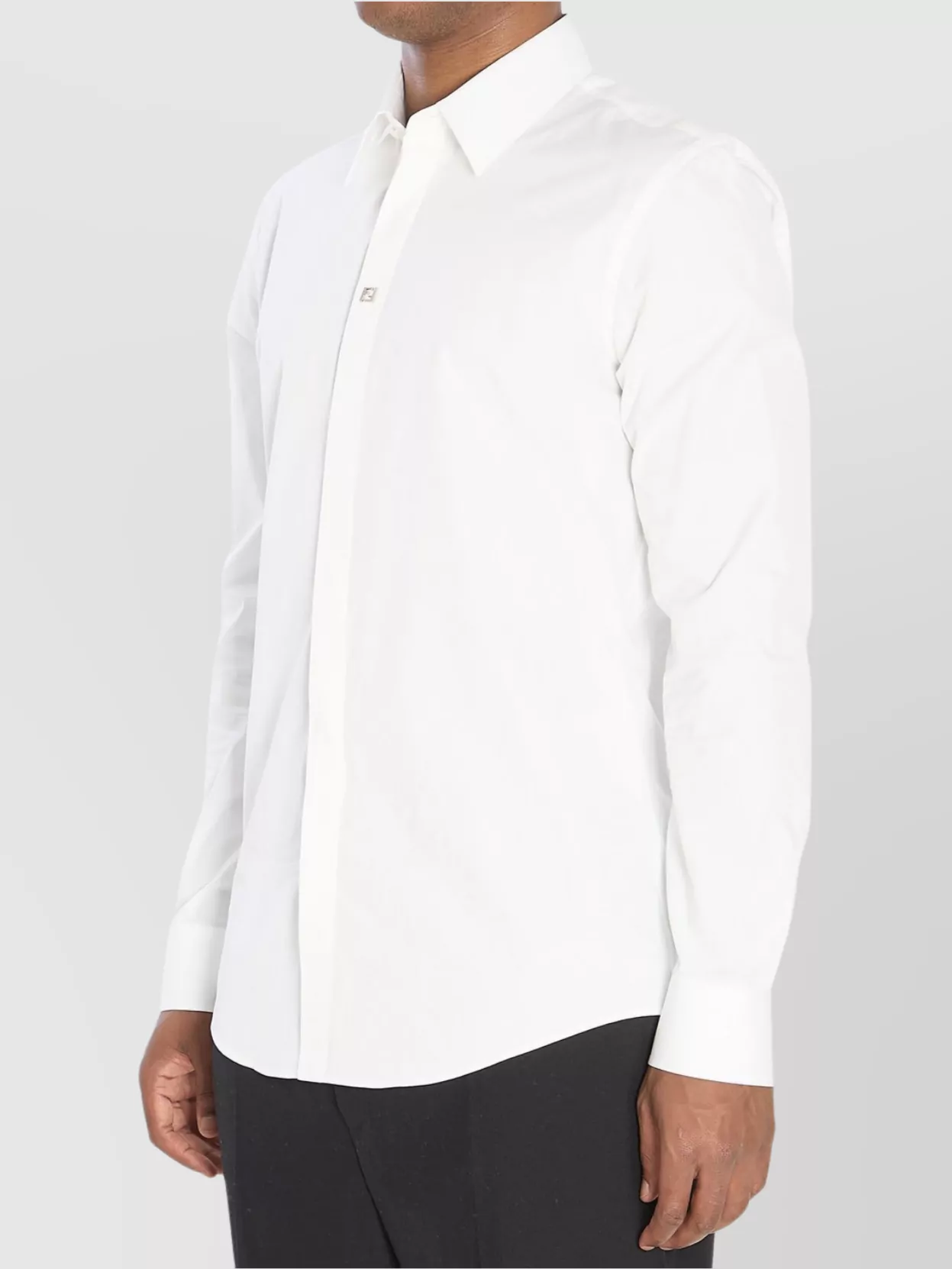 Fendi Regular Fit Cotton Shirt With Long Sleeves