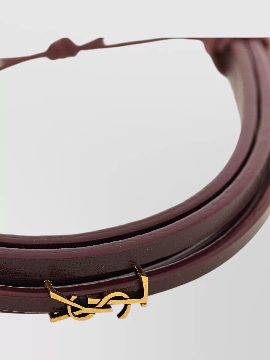 Saint Laurent Leather Logo Bracelet