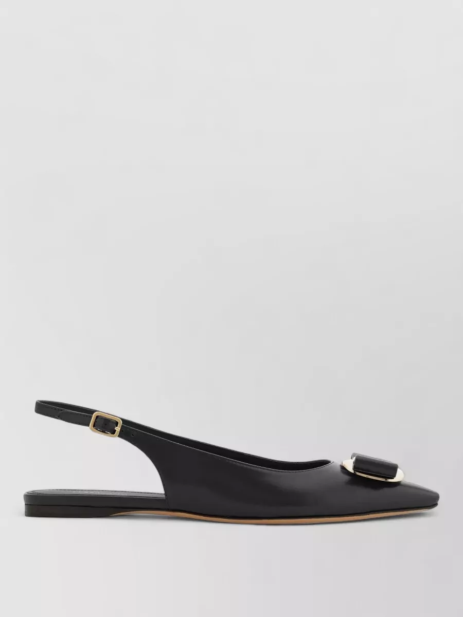 Ferragamo Zelmy Pointed Toe Flat Slingback Bow Sandals