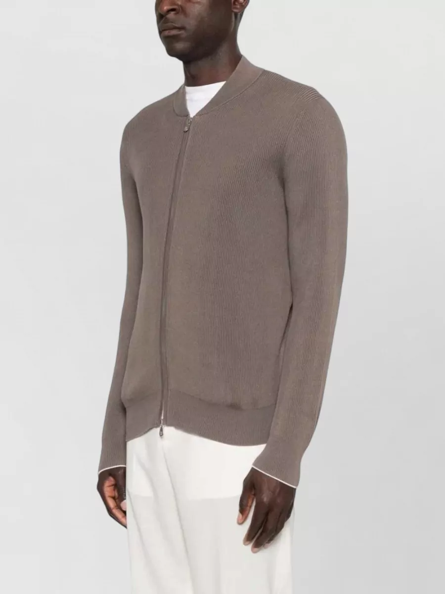 Brunello Cucinelli Ribbed Zip-Up Cardigan