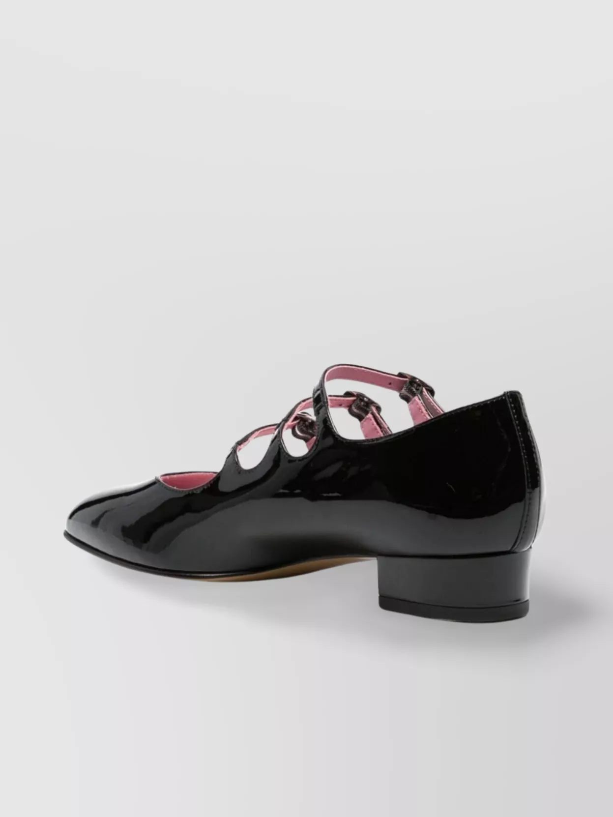 Carel Paris Triple Buckle Almond Toe Block Heel Pumps