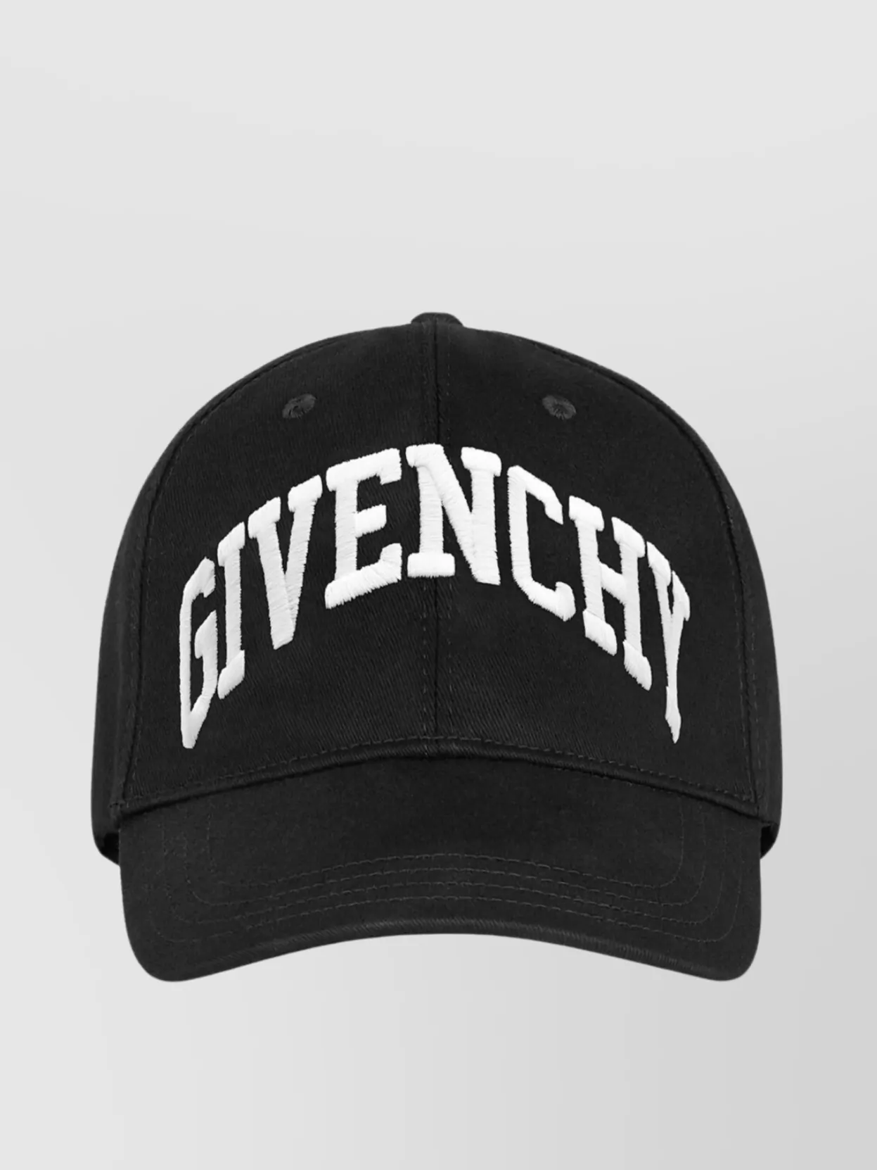 Shop Givenchy Curved Brim Embroidered College Cap In Black