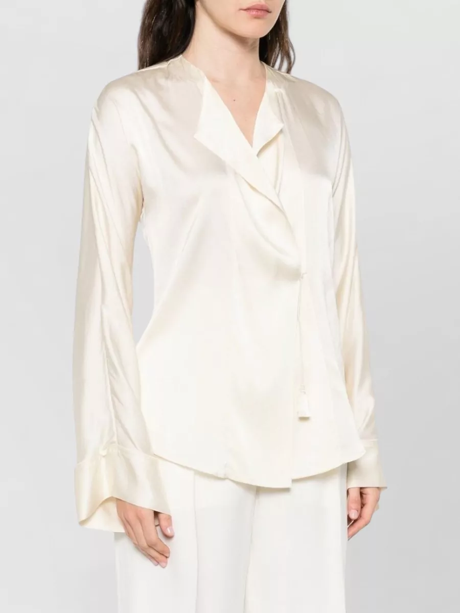 Forte Forte Silk Shirt Draped Front Tassel Detail