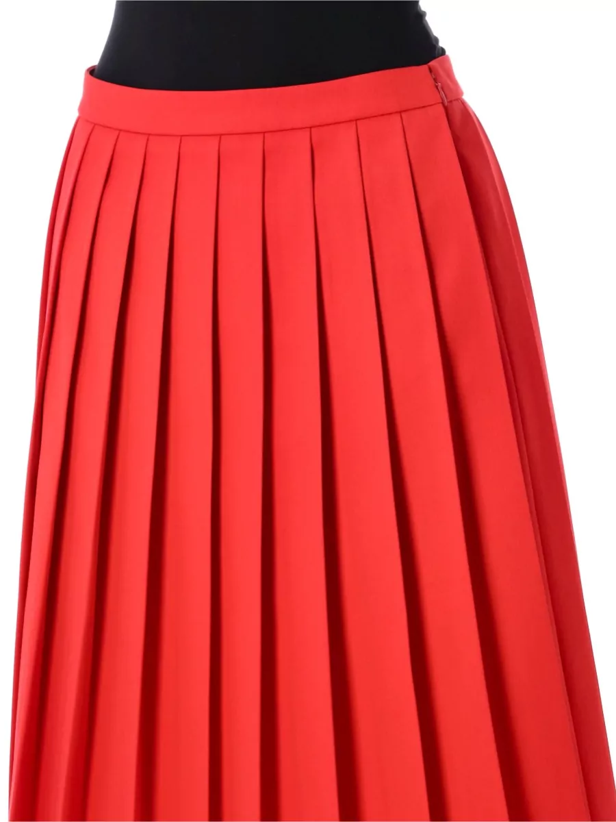 Prada Gabardine Pleated Midi Skirt
