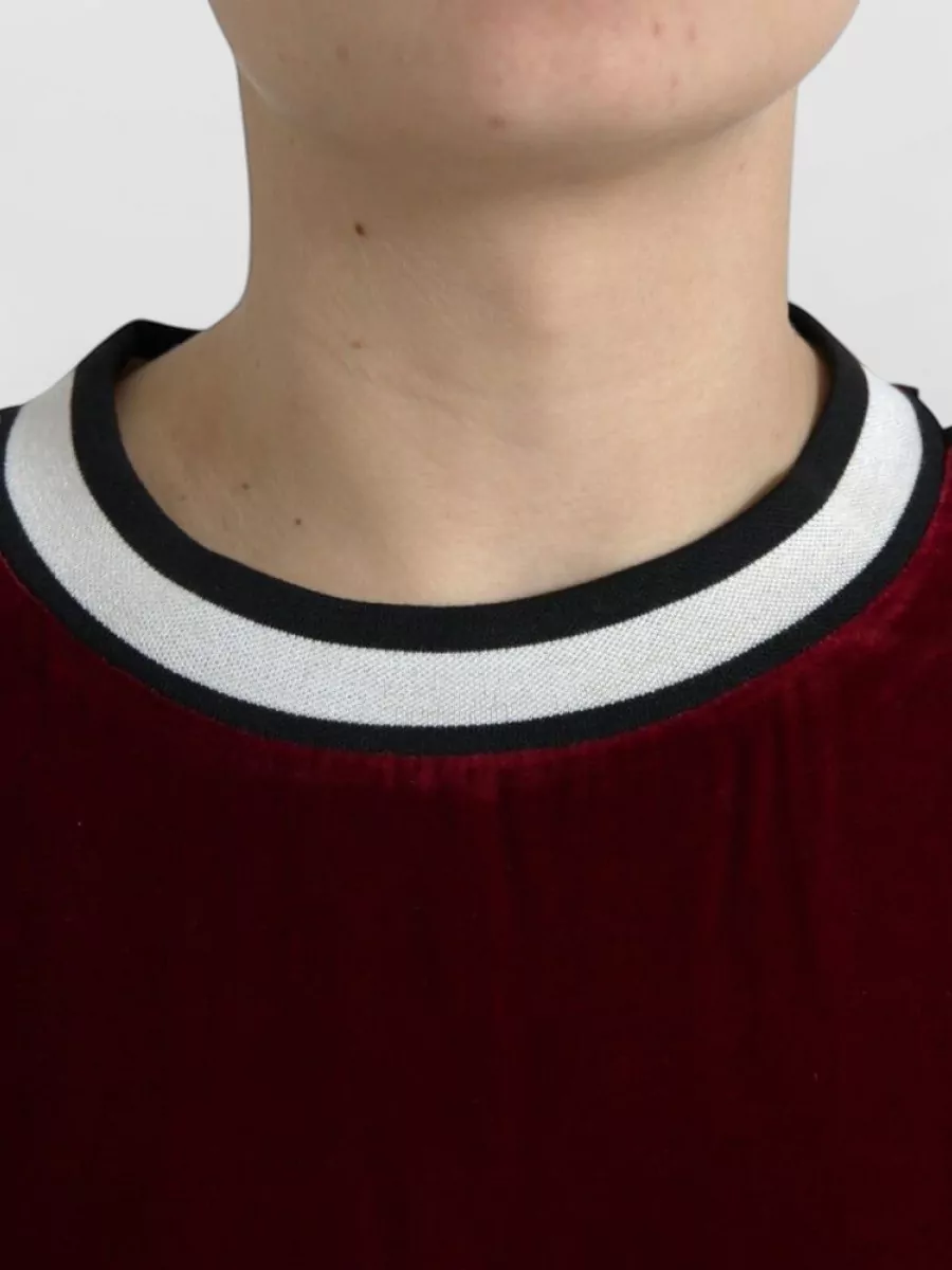 Dolce&Gabbana Velvet Striped Crew Neck Long-Sleeve Sweatshirt