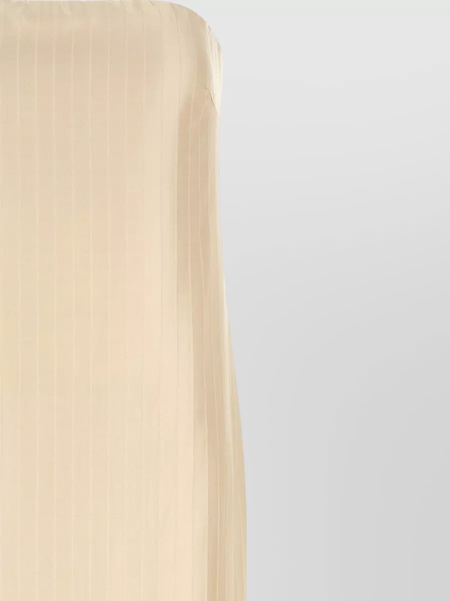 Loulou Studio Silk Blend Off-The-Shoulder Sleeveless Striped Midi Sheath Dress