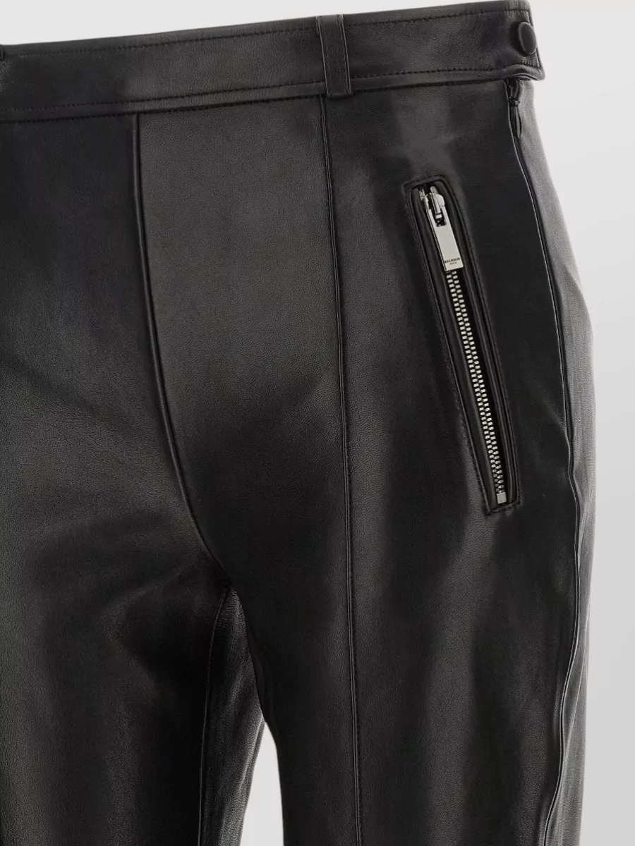 Balmain Lambskin Ribbed Skinny Trousers