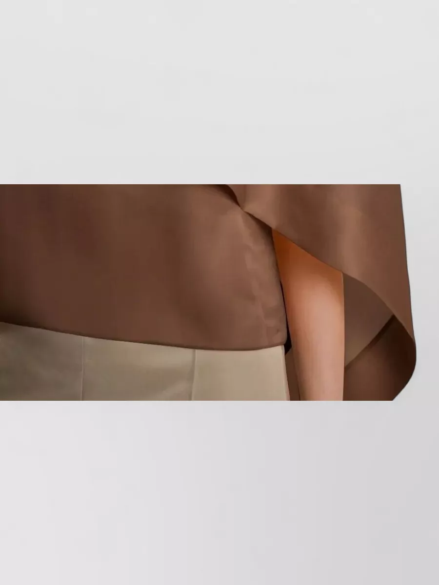 Alberta Ferretti Silk Cape Blouse