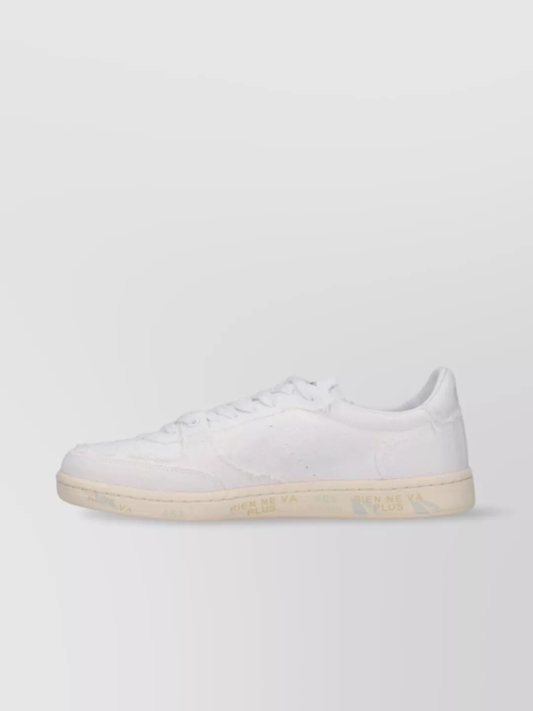 Premiata Round Toe Perforated Low Top Sneakers