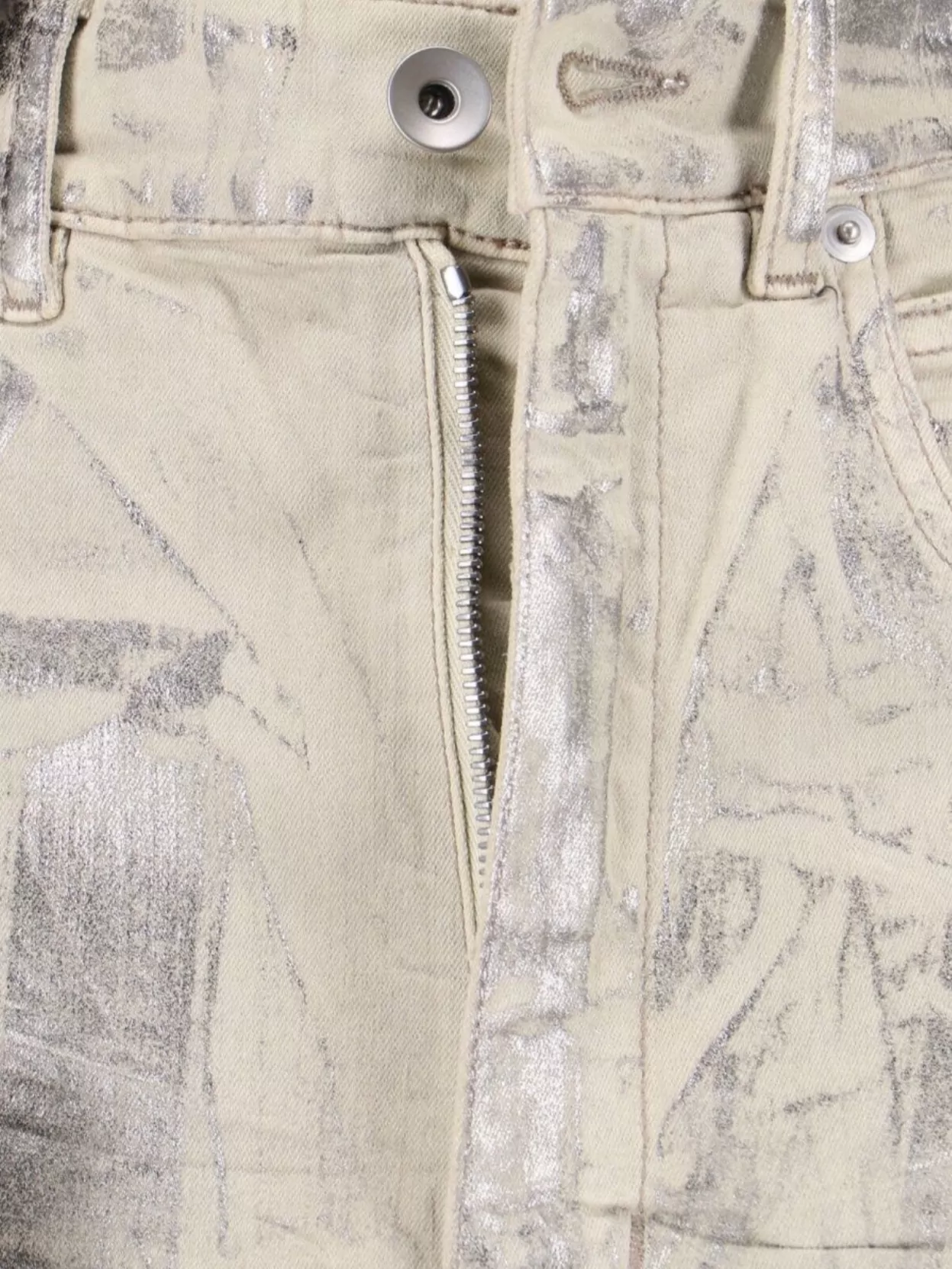 Rick Owens Drkshdw Straight Trousers Flared Metallic Finish In Neutral