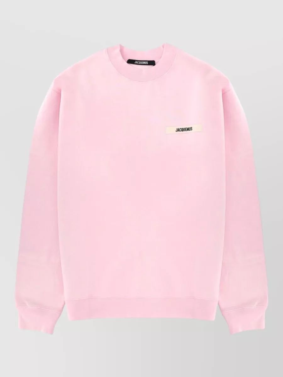 Jacquemus cotton logo-patch crewneck sweatshirt