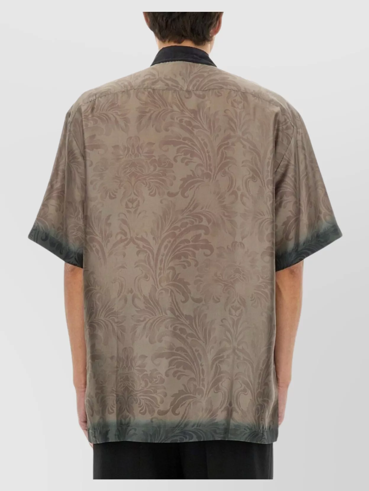 Dries Van Noten Patterned Silk Short Sleeve Shirt