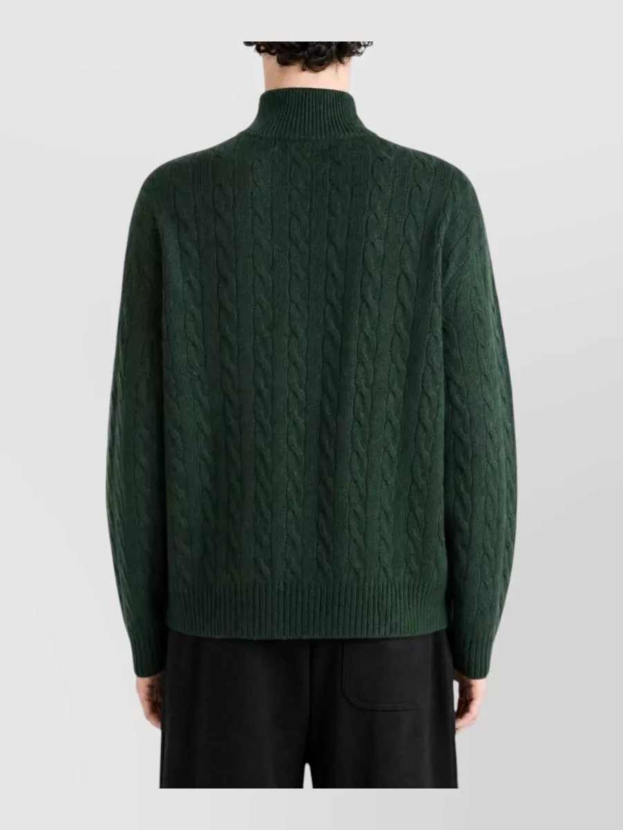 Polo Ralph Lauren Cashmere-Blend Cable-Knit Quarter-Zip Jumper