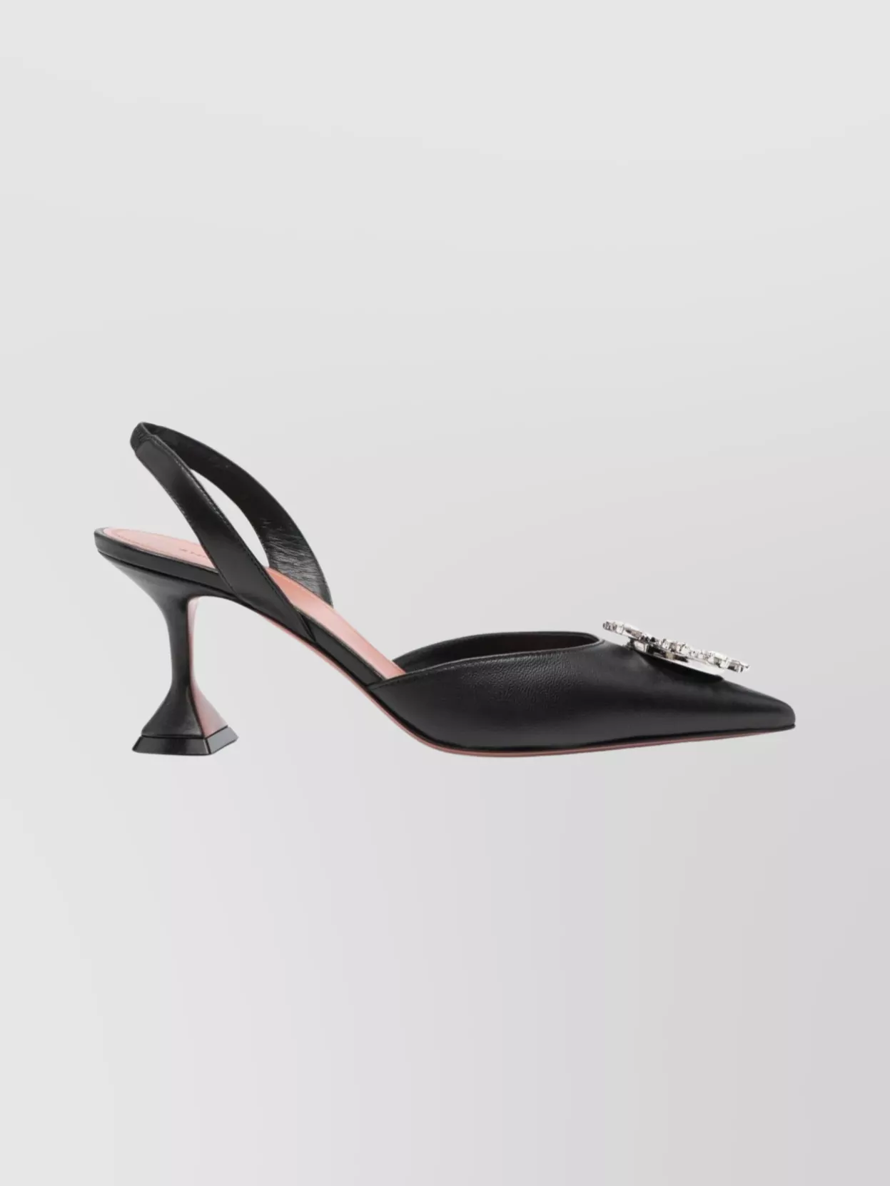 Amina Muaddi Leather Slingback Pumps Featuring Sculptural Heel