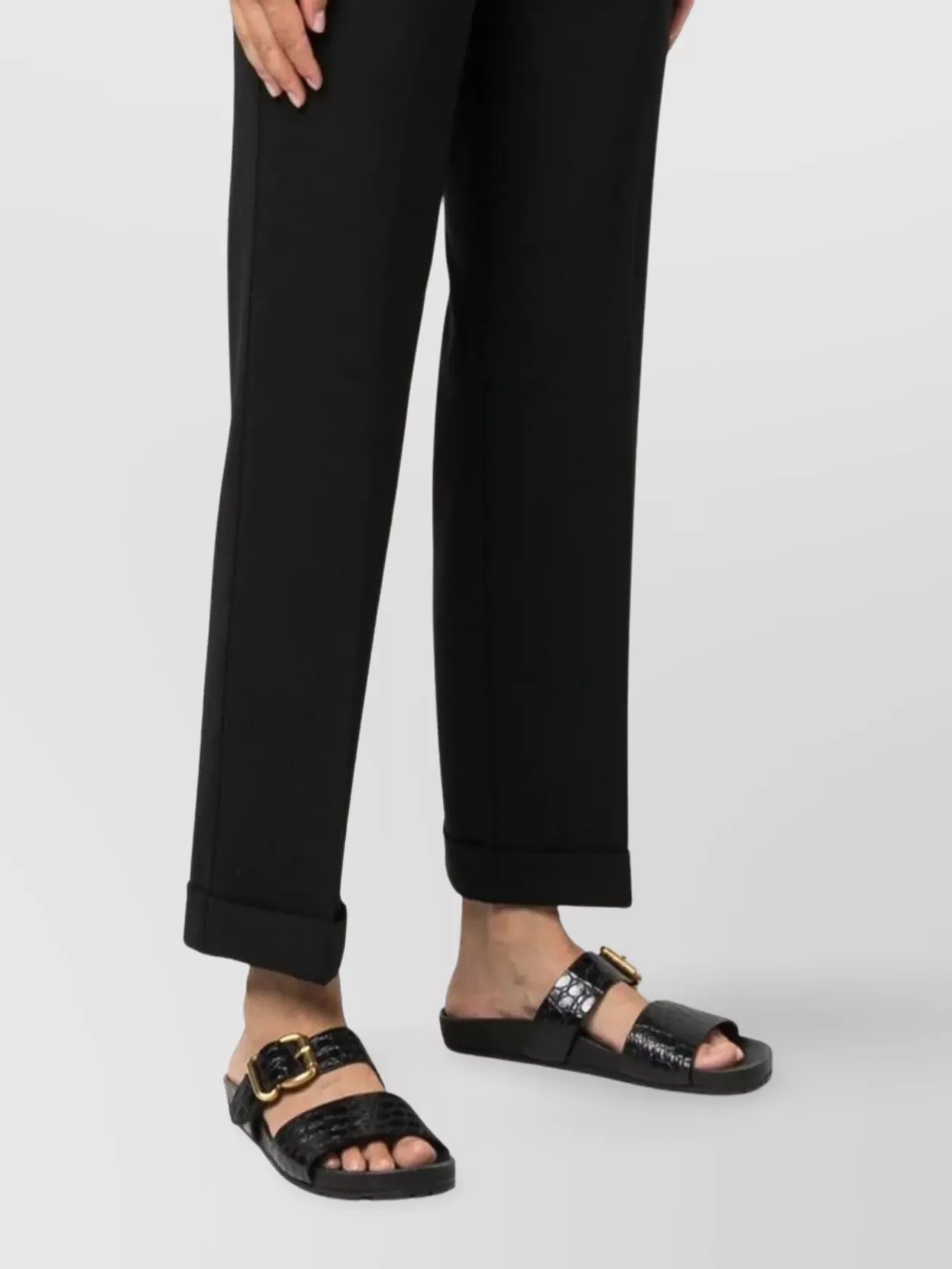 P.a.r.o.s.h . Mid-rise Tailored Straight Trousers In Black