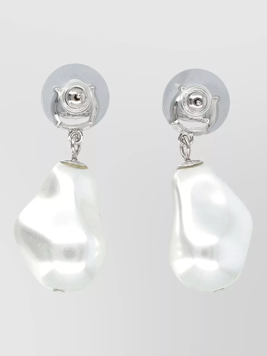 Self-Portrait Crystal Embellished Pearl Drop Earrings