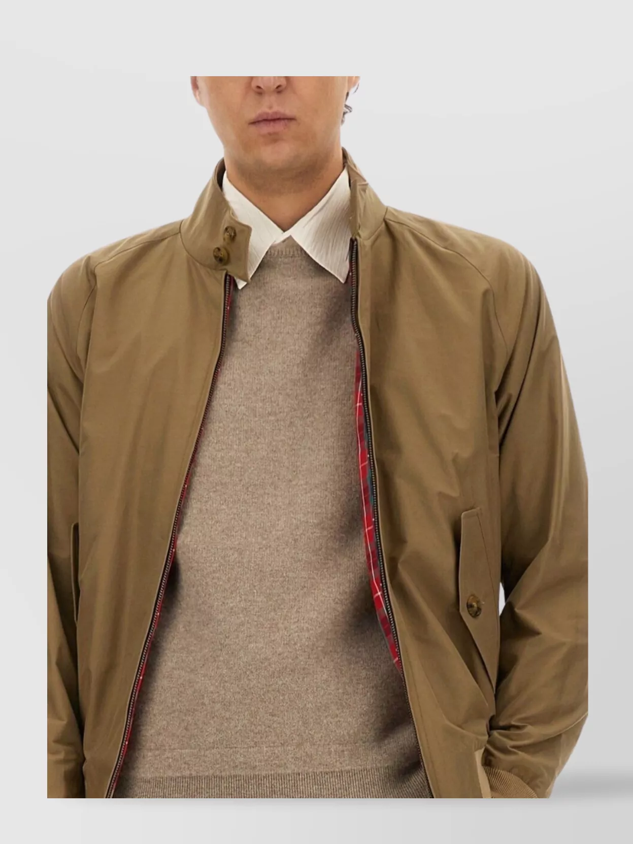 Baracuta Collar Buttoned Jacket Ribbed Cuffs Pockets