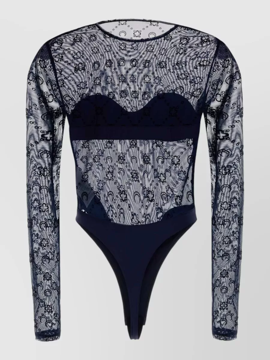Marine Serre Stretch Tulle Bodysuit