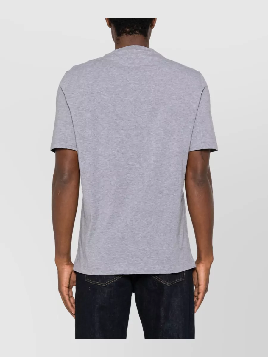 Brunello Cucinelli Logo Print Cotton Crew Neck T-Shirt