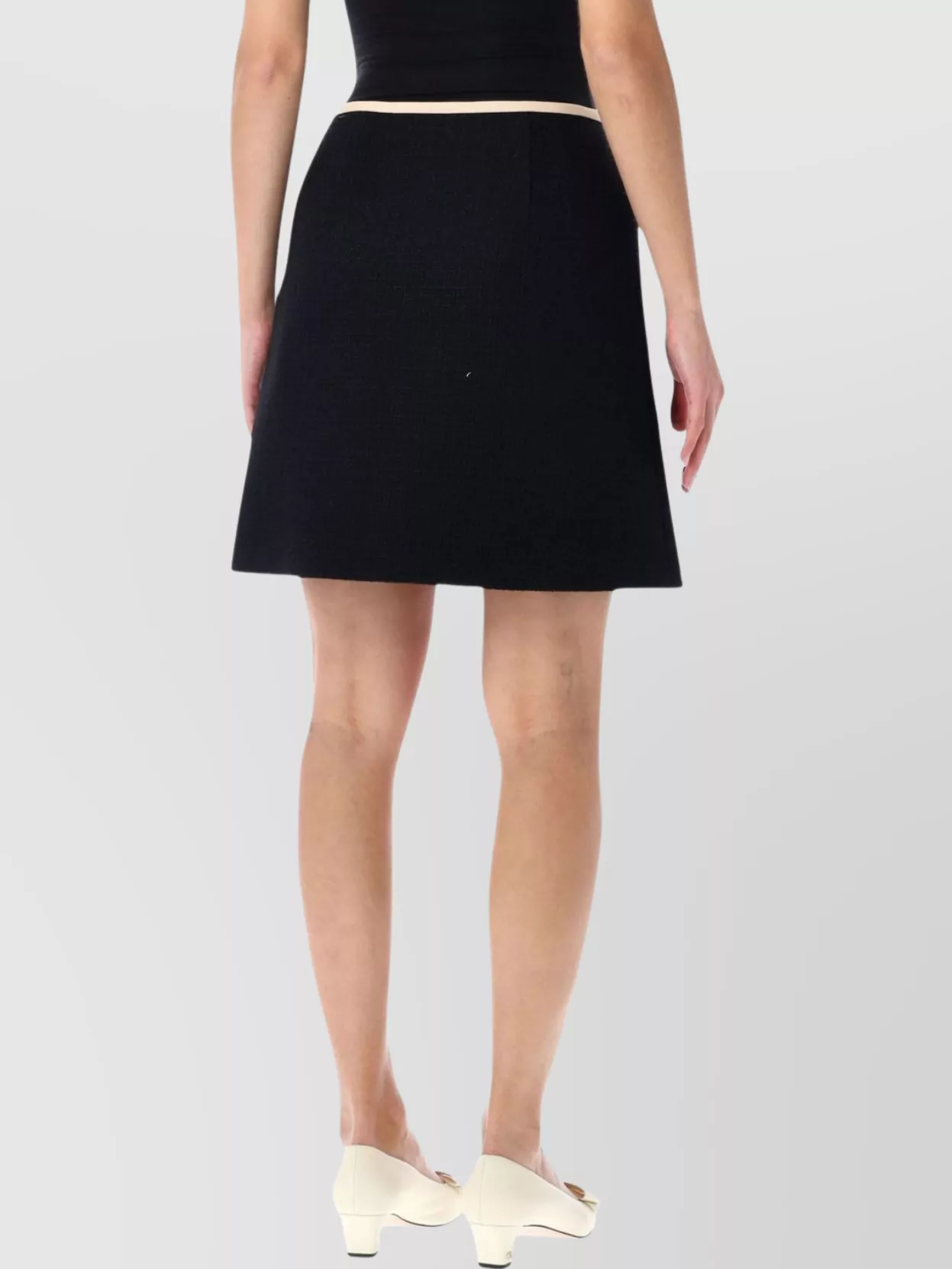 Valentino High-waisted Mini Skirt Bow Detail In Black