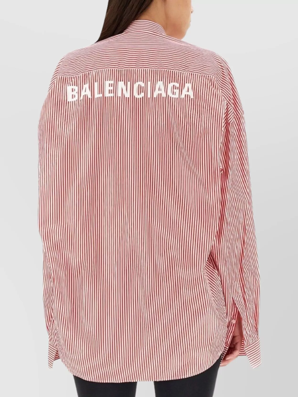 Balenciaga Oversized Striped Shirt Featuring Logo
