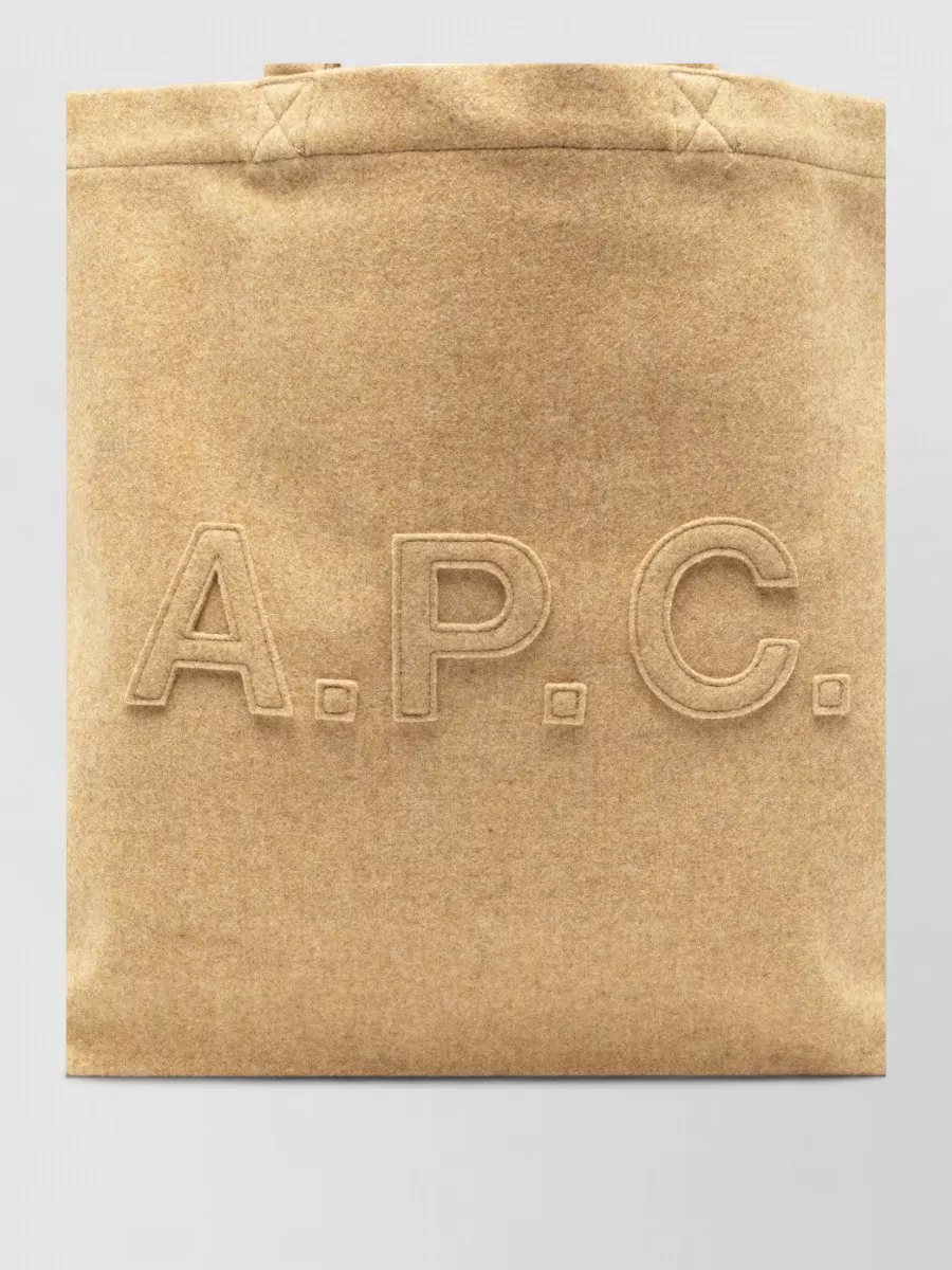 A.p.c. Wool Tote Bag Rectangular Shape Dual Handles