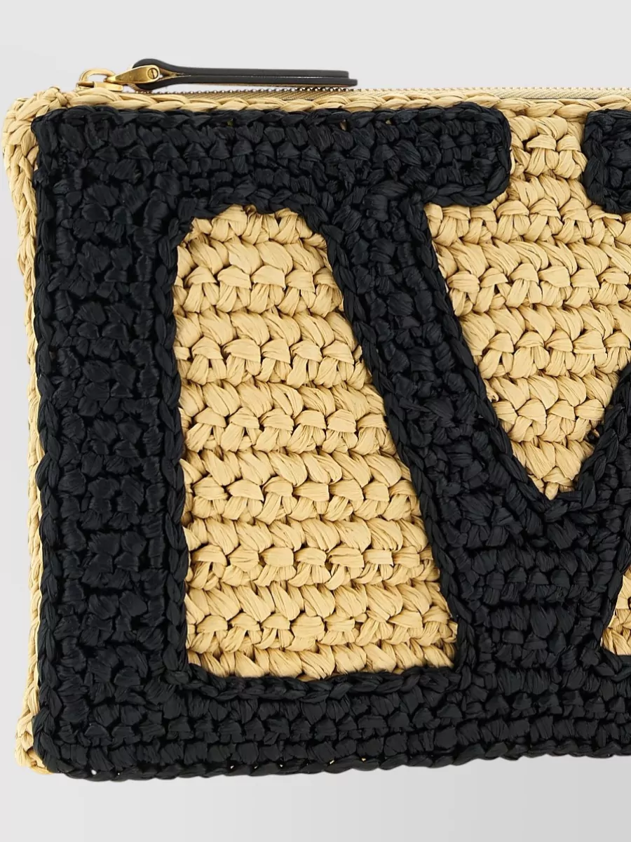Valentino Garavani Viva Superstar Crochet Clutch Woven Contrast