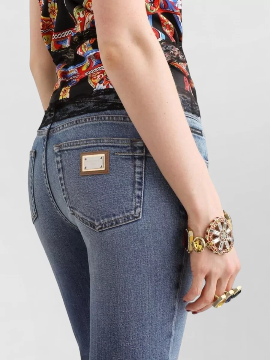 Dolce&Gabbana Denim Cotton Flared Low Rise Jeans