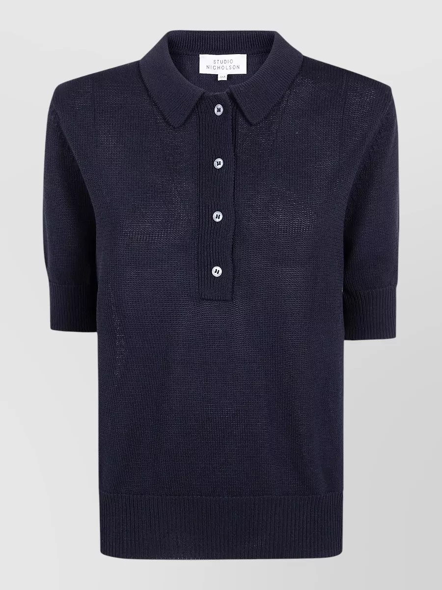 Studio Nicholson Knitted Polo Top