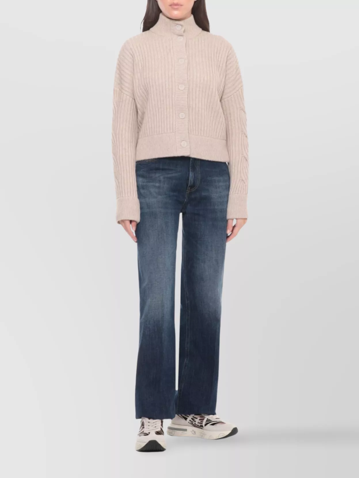 Premiata Animal Print Low Top Sneakers With Suede In Neutral