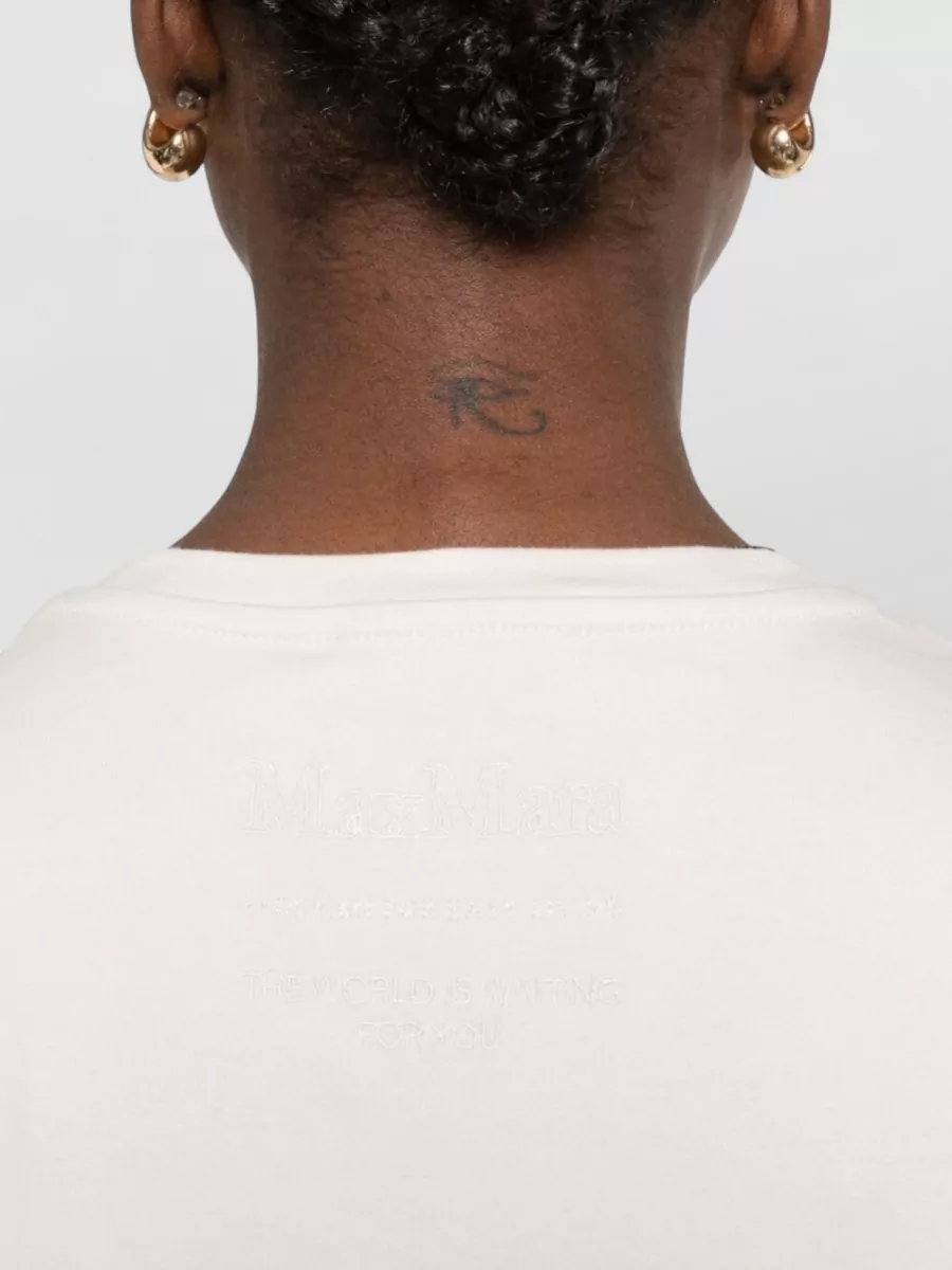 S Max Mara Short Sleeve Crew Neck Silk Blend Top