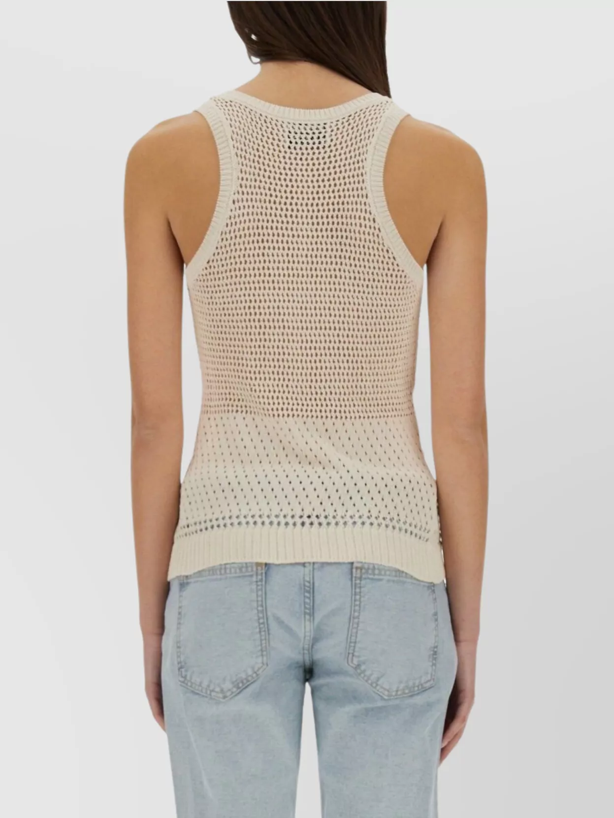 Moschino Logo Mesh Knit Top
