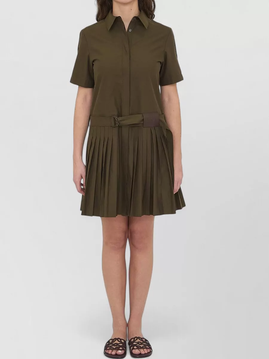 Loewe pleated belted mini shirt dress