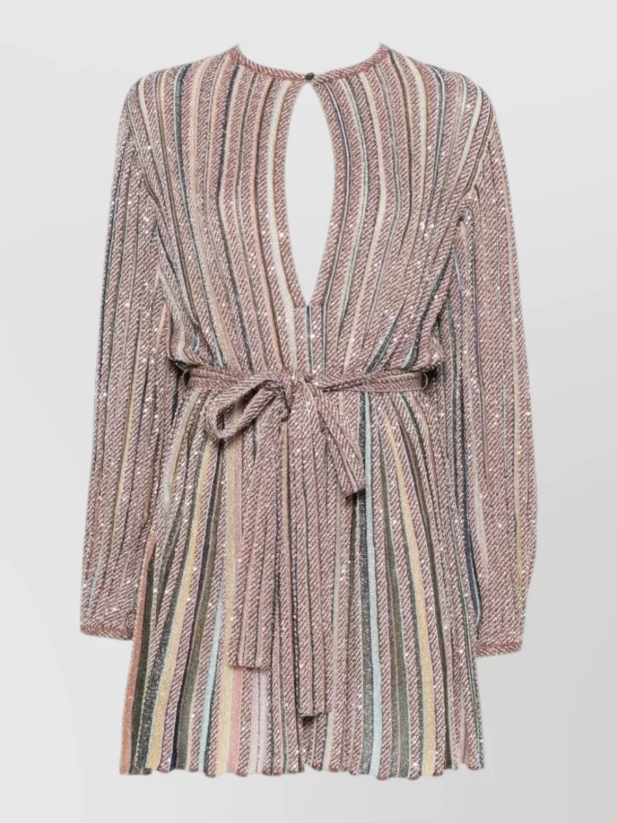 Missoni metallic fine-knit striped mini dress