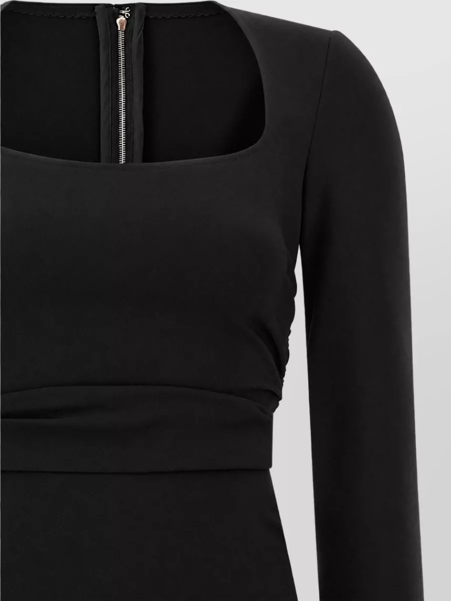 Dolce&Gabbana Draped Long-Sleeve Midi Dress