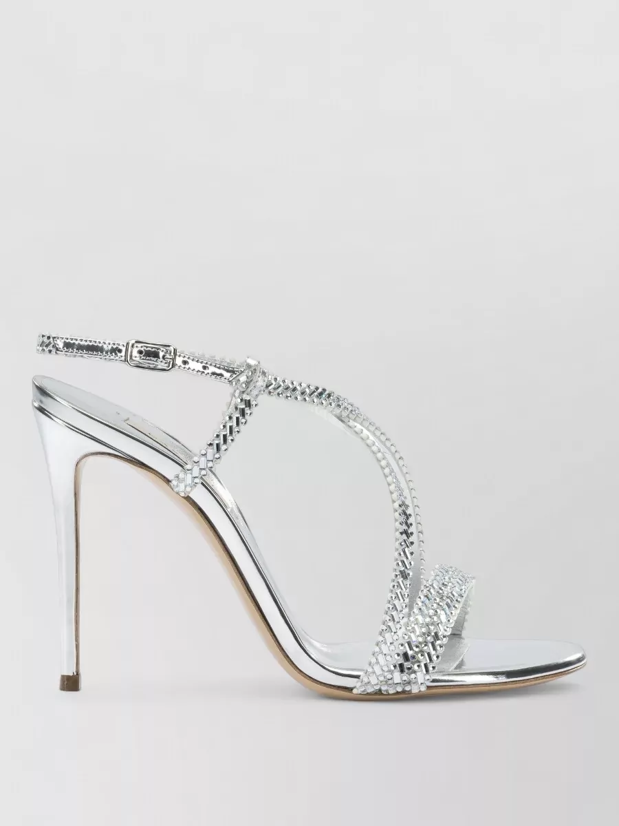 Casadei Sandals Open Toe Metallic Finish Ankle Strap