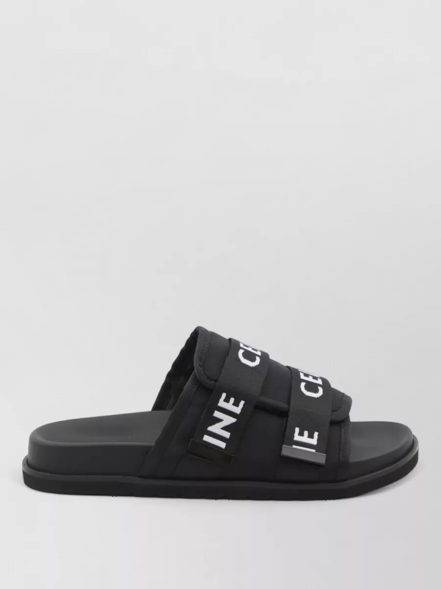 Celine Jacquard Logo Strappy Sandals