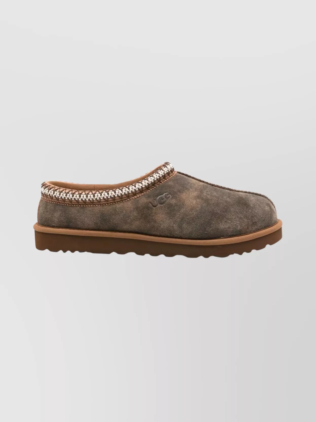 Ugg Baxter Suede Slippers Embroidered Trim