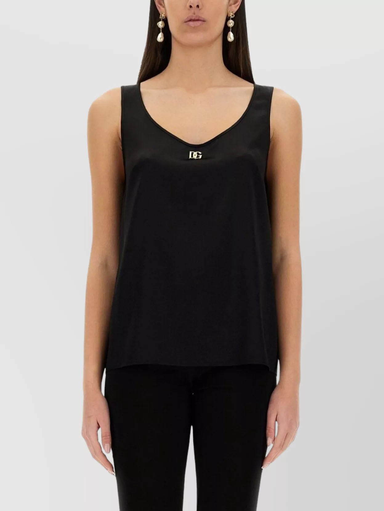 Dolce&Gabbana Silk Logo Camisole Top