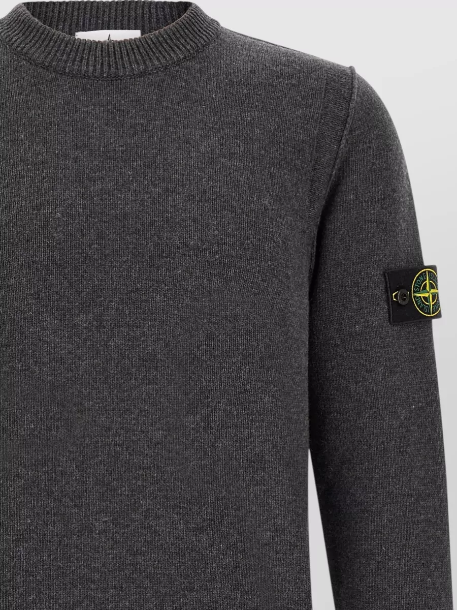 Stone Island Ribbed Virgin Wool Crewneck Jumper