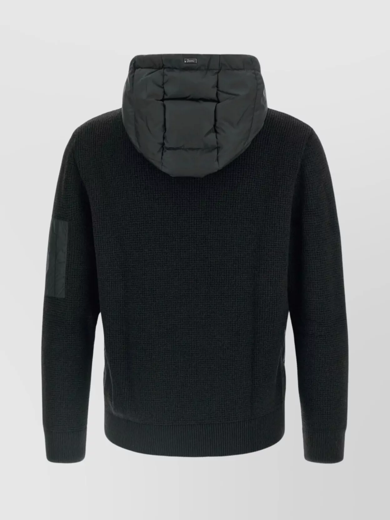 Herno Padded Bomber Jacket With Wool Sleeves Clothing In Black