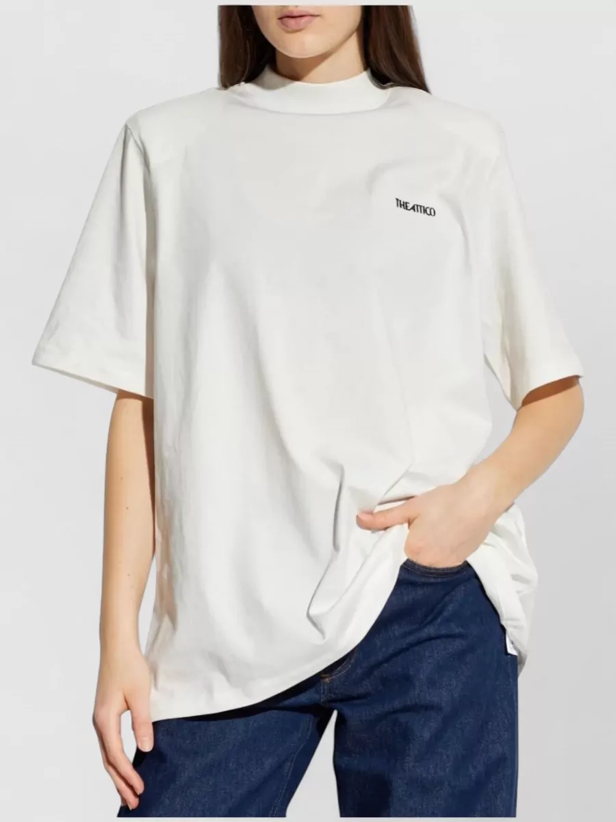 The Attico Short Sleeve Crew Neck Straight Hem Top